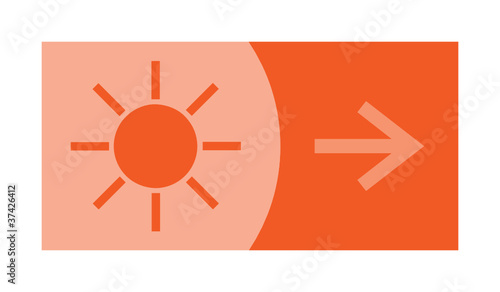 signe, symbole, picto, logo, flèche, soleil, solarium