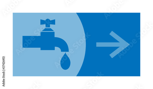 signe, symbole, picto, logo, flèche, robinet, plombier, eau