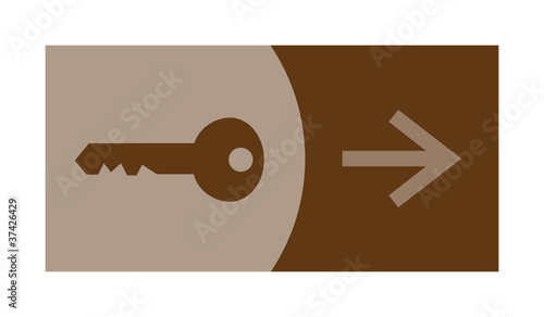 signe, symbole, picto, logo, flèche, clef, serrurier, serrure