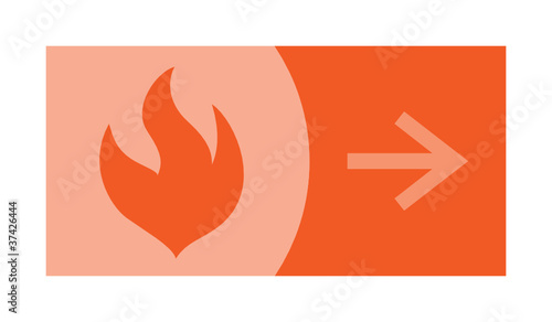 signe, symbole, picto, logo, flèche, feu, flamme, incendie