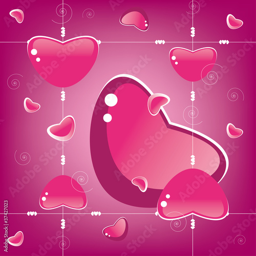 Seamless heart background. Vector illustration