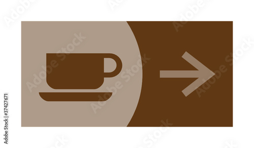 signe, symbole, picto, logo, flèche, tasse, café, déjeuner
