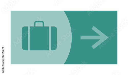 signe, symbole, picto, logo, flèche, bagage, valise