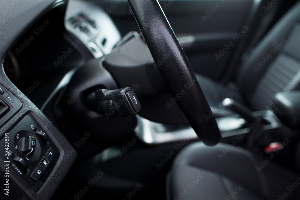 Modern car interior (shallow DOF - selective focus; color toned