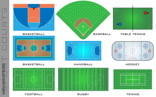 Sport courts, vector
