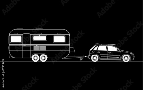 Caravan or camper van  vector