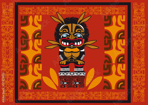 totem tribal sculpture dieu frise croyance