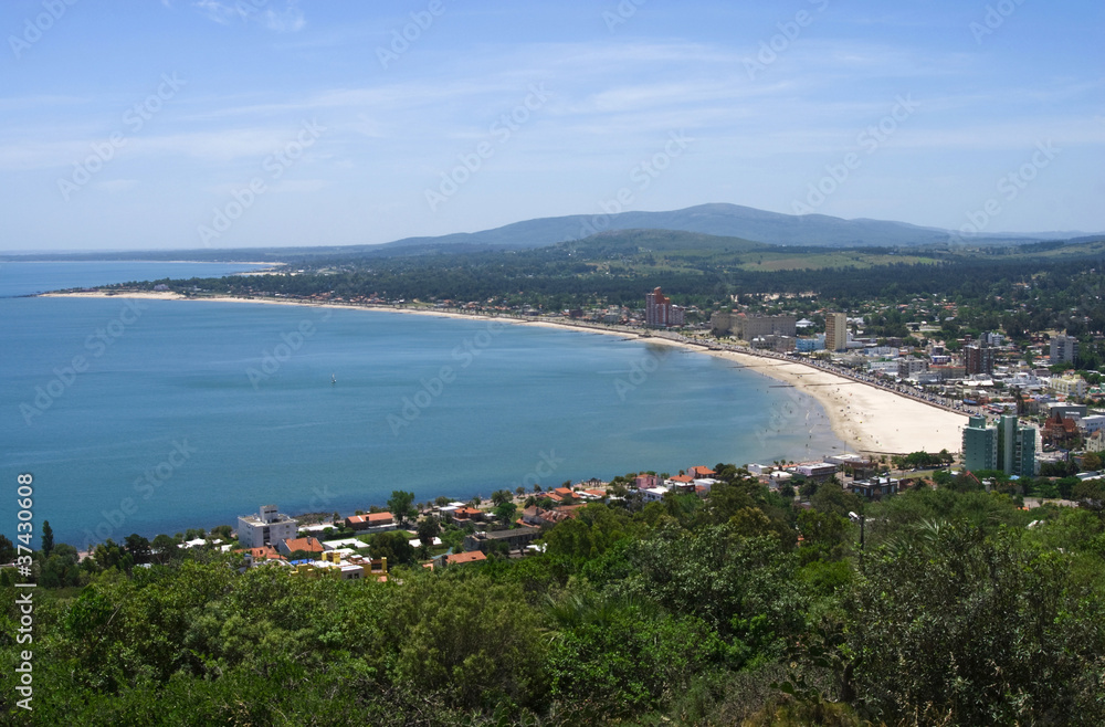 Panoramic view of seaside resort in Uruguay