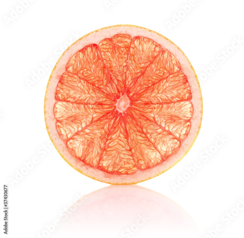 juicy segment grapefruit isolated on white background