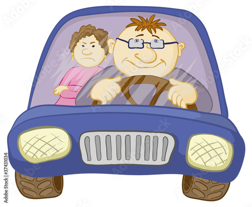 Car, driver and passenger