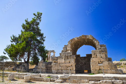 Ruins of temple in Corinth, Greece