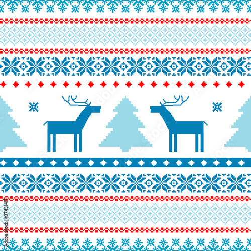 Christmas background fair isle traditional knitted motifs
