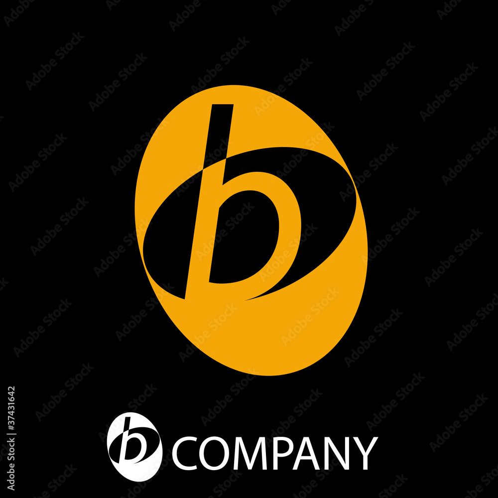 Black Oval Logo initial letter B # Vector Black Oval Logo initial letter B # Vector