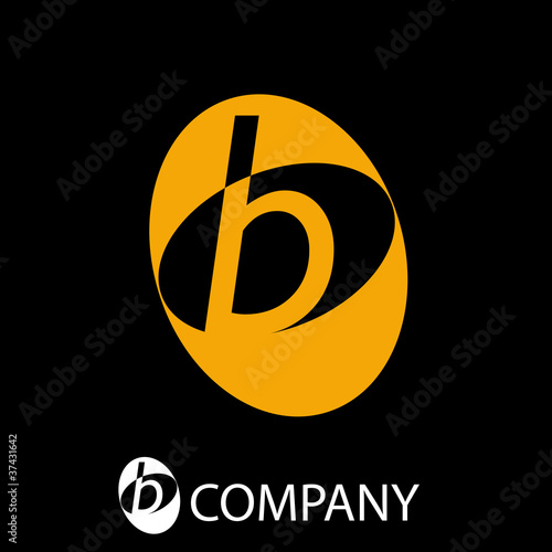Black Oval Logo initial letter B # Vector