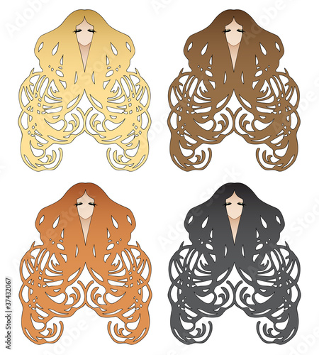Art nouveau style hair