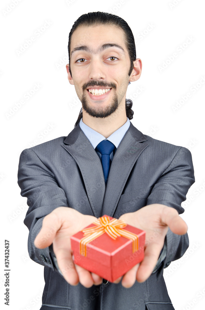 Businessman in christmas celebration concept Businessman in christmas celebration concept