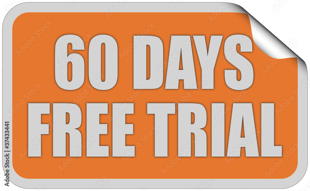 Sticker orange eckig curl oben 60 DAYS FREE TRIAL Sticker orange eckig curl oben 60 DAYS FREE TRIAL