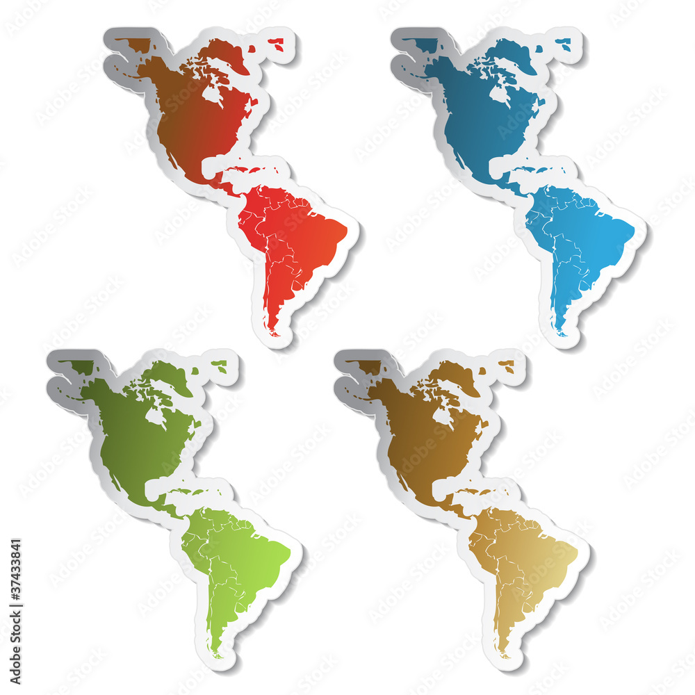 Obraz premium Vector stickers of America