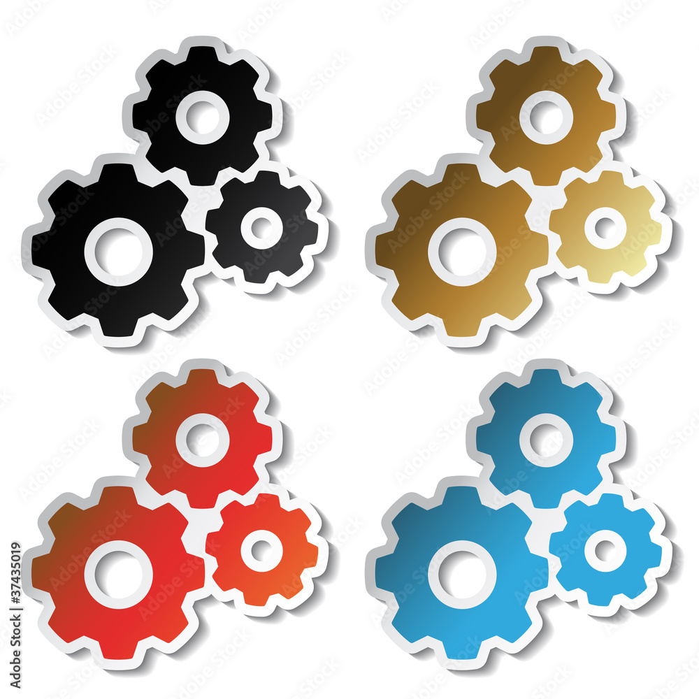 Vector sprocket stickers Vector sprocket stickers