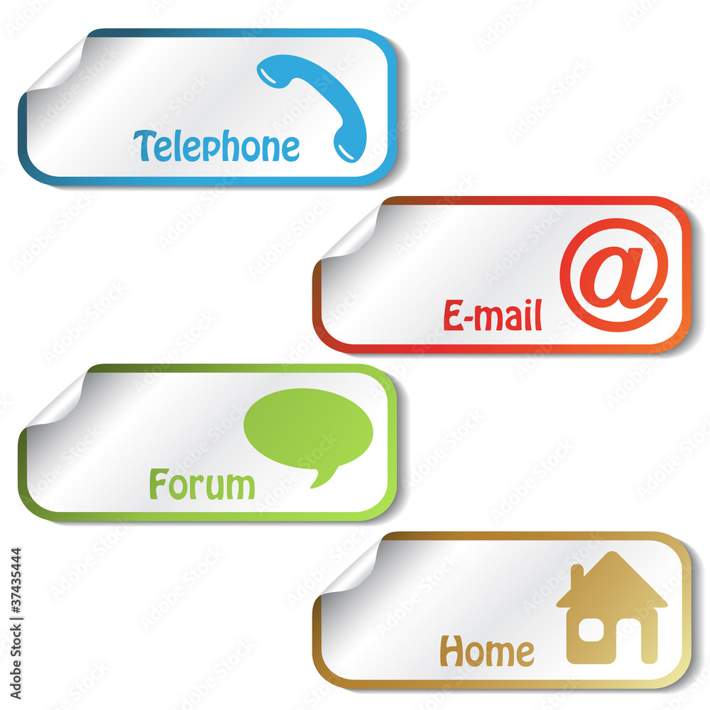 Vector banners - phone, email, home, forum Vector banners - phone, email, home, forum