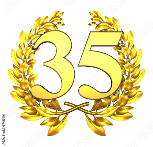 35 thirtyfive number laurel wreath photo