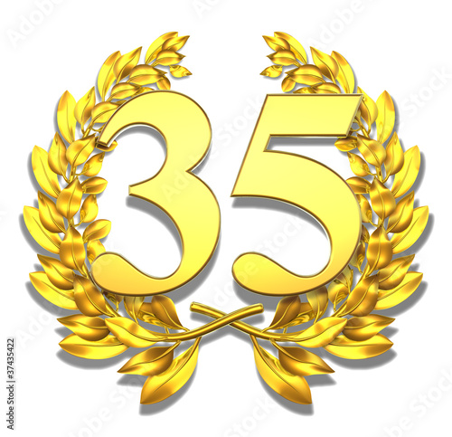 35 thirtyfive number laurel wreath