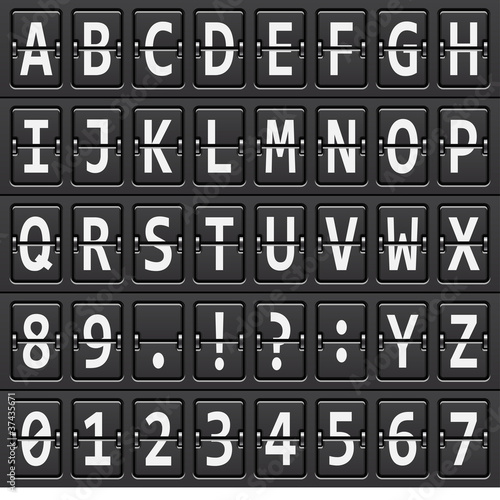 vector alphabet of black mechanical panel