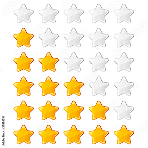 vector yellow shiny rating stars