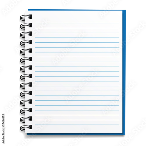 vector blank lined notebook