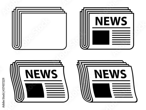 vector wavy newspaper black symbols