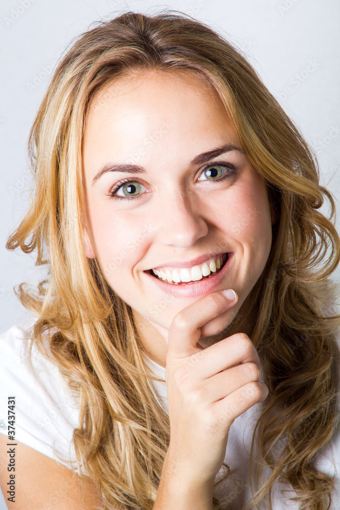 studio portrait of a beautiful blonde girl with expressions studio portrait of a beautiful blonde girl with expressions