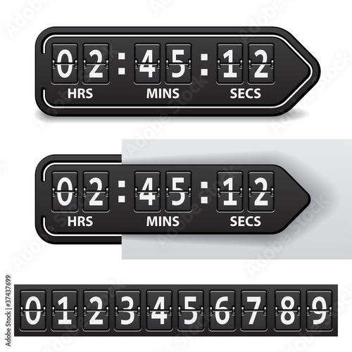 vector countdown black mechanical timer