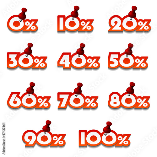 vector attached promotional percentage numbers