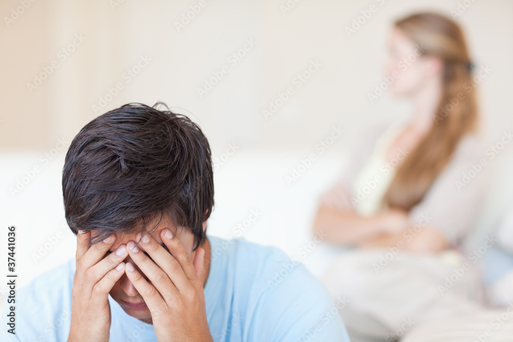 Upset couple after an argument Upset couple after an argument