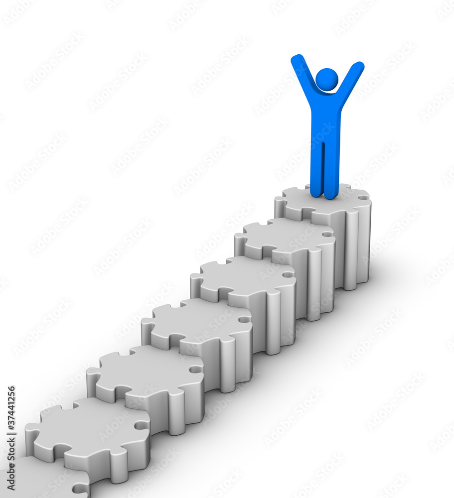 Fototapeta premium leader on top of staircase