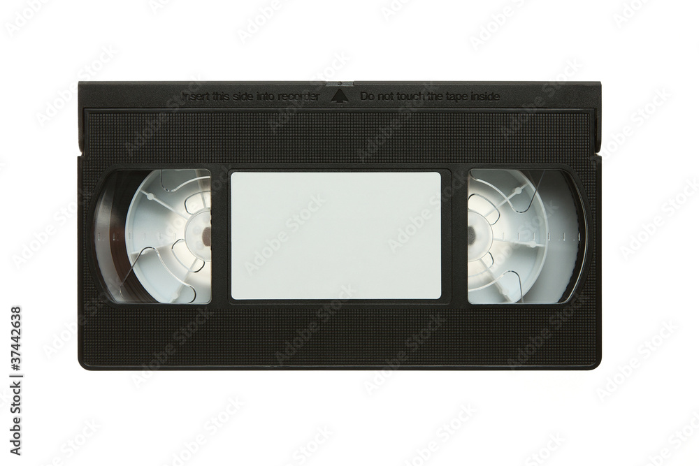 Blank vhs video cassette tape isolated on white background