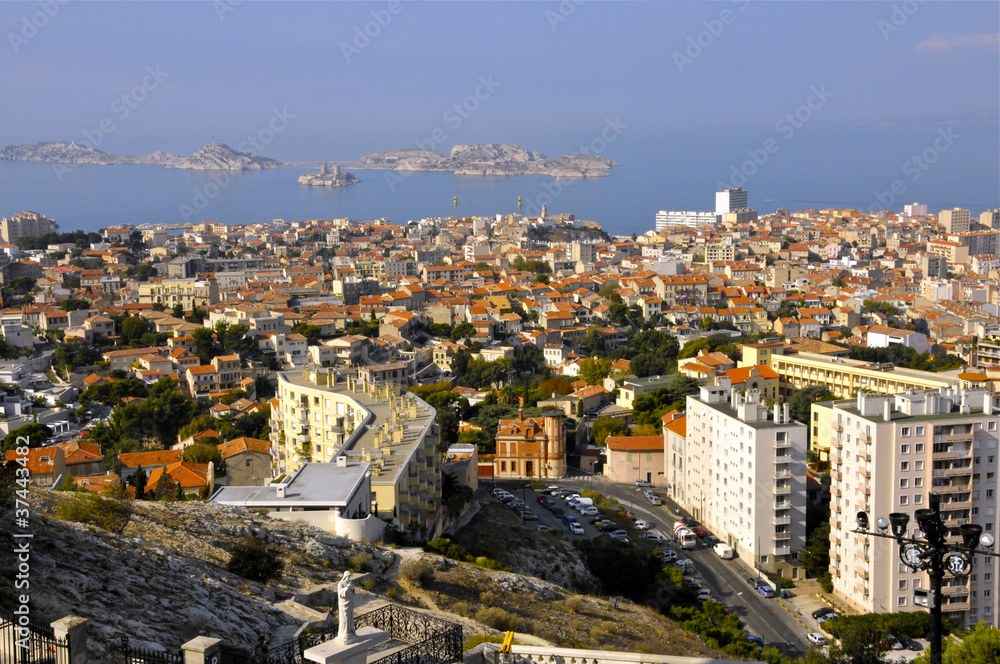 Perspective of Marseille to Frioul Archipelago Chateau d'If