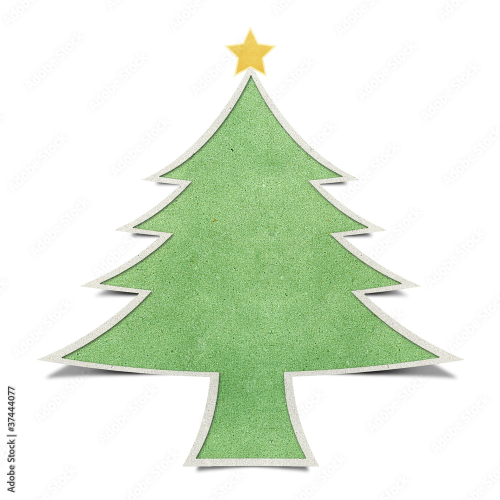 Obraz premium Christmas tree recycled papercraft background