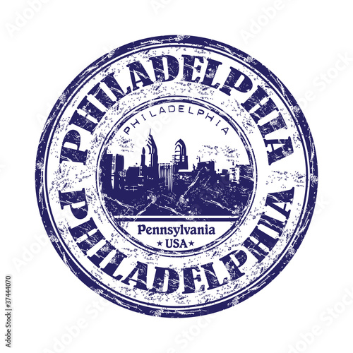Philadelphia grunge rubber stamp
