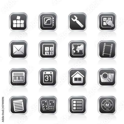 Mobile Phone and Computer icon - Vector Icon Set