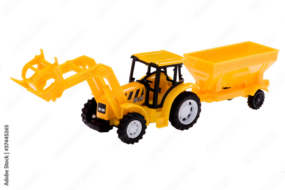 toy excavator close up