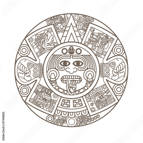 Stylized Aztec Calendar photo