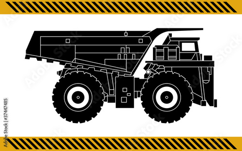 Dump truck construction machinery equipment isolated