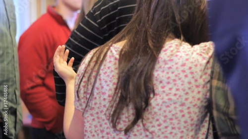 Girl Praying At A Prayer Meeting