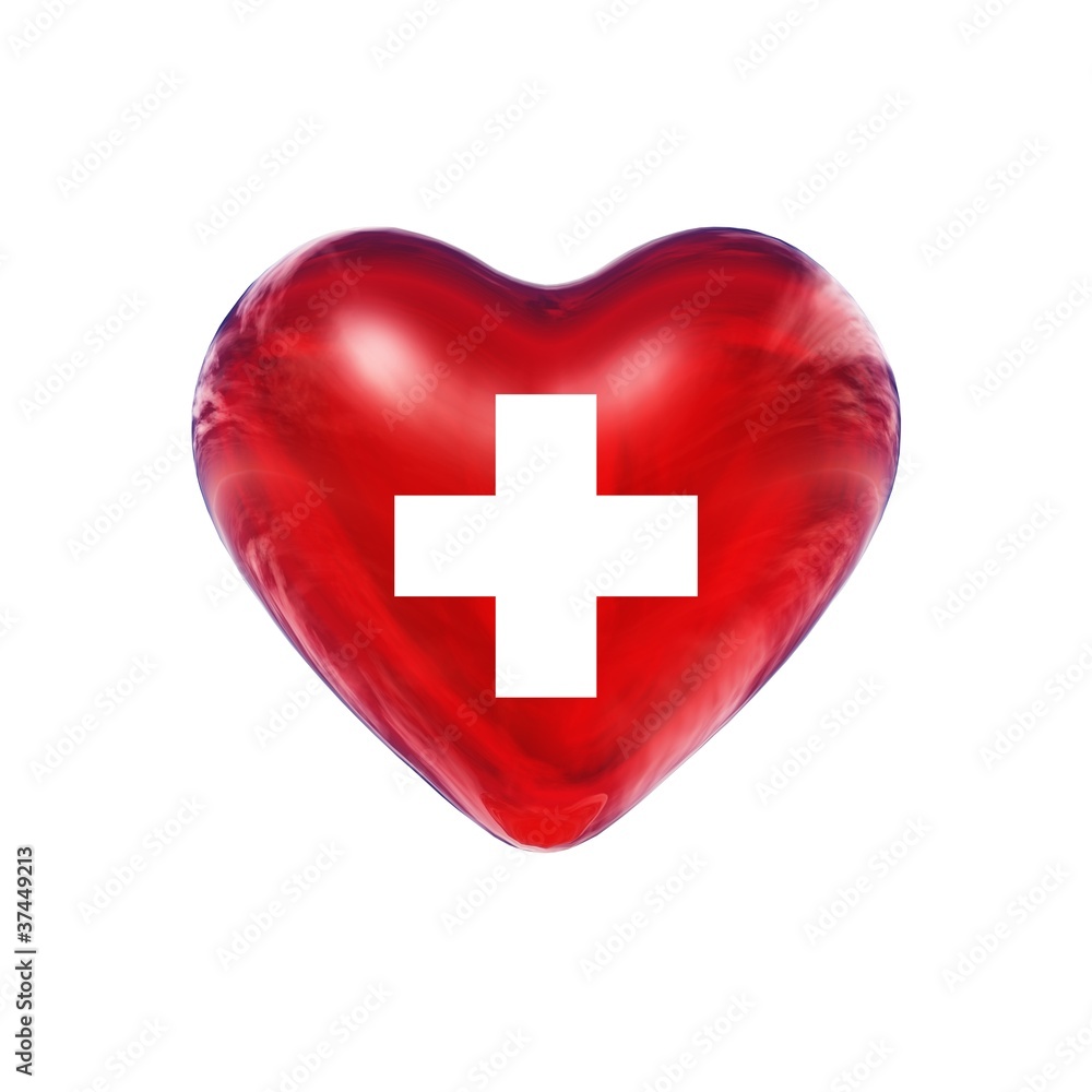 Obraz premium High resolution 3D heart isolated on white