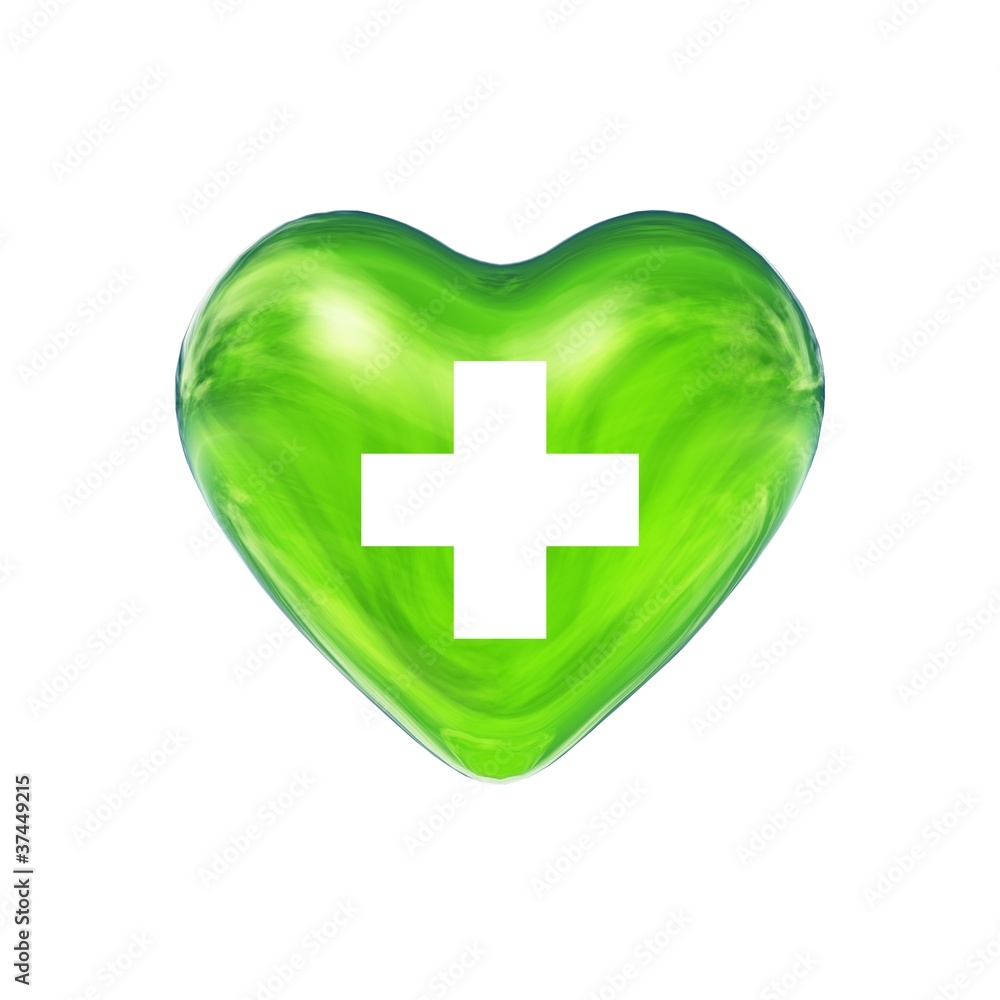 Obraz premium High resolution 3D heart isolated on white