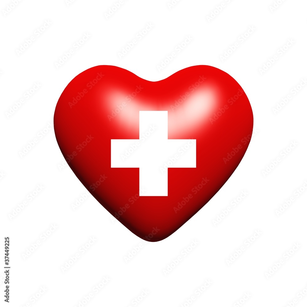 High resolution 3D heart isolated on white High resolution 3D heart isolated on white