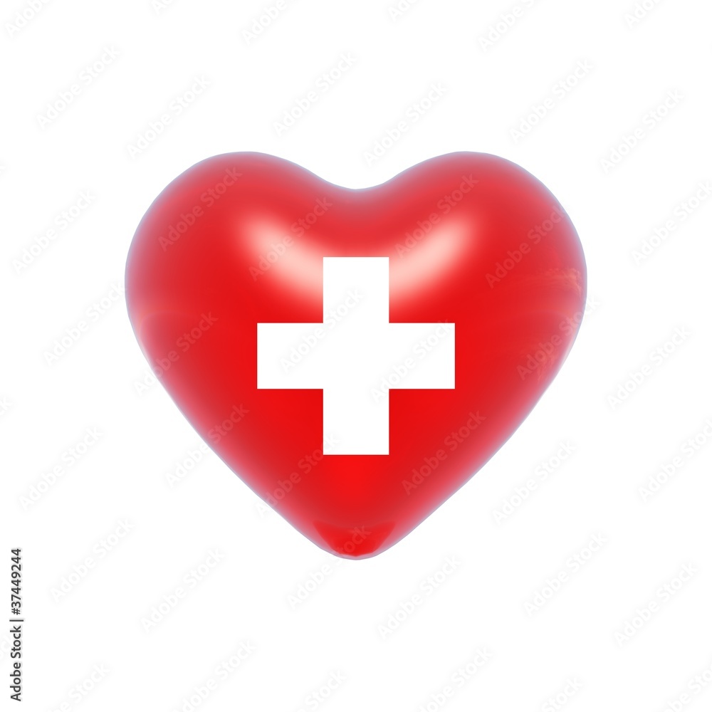 High resolution 3D heart isolated on white High resolution 3D heart isolated on white
