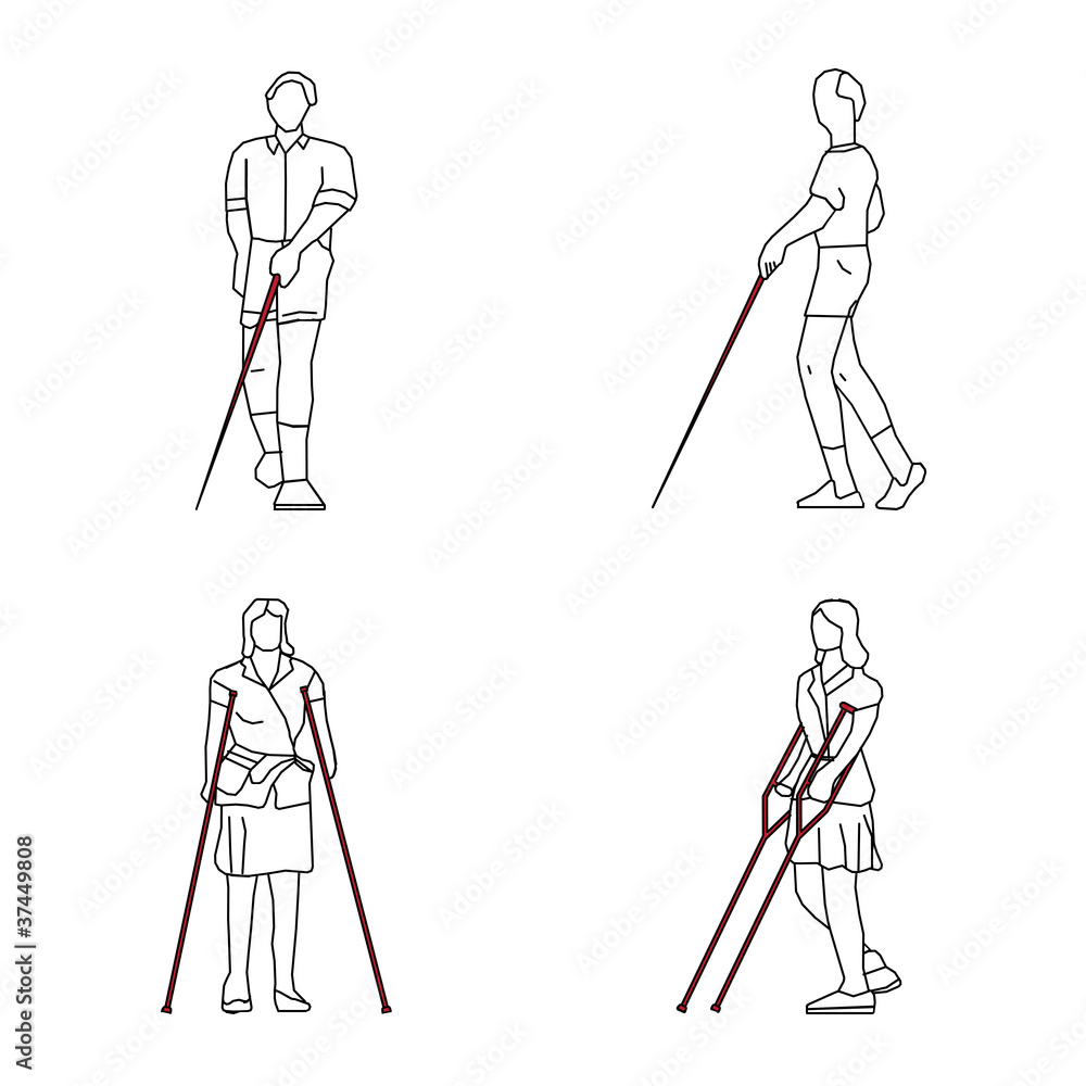 blinded disabled persons, vector blinded disabled persons, vector