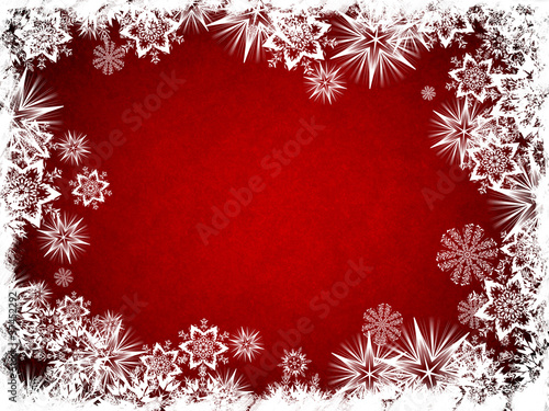 A Snowflake Bordered Design Back Drop In Red